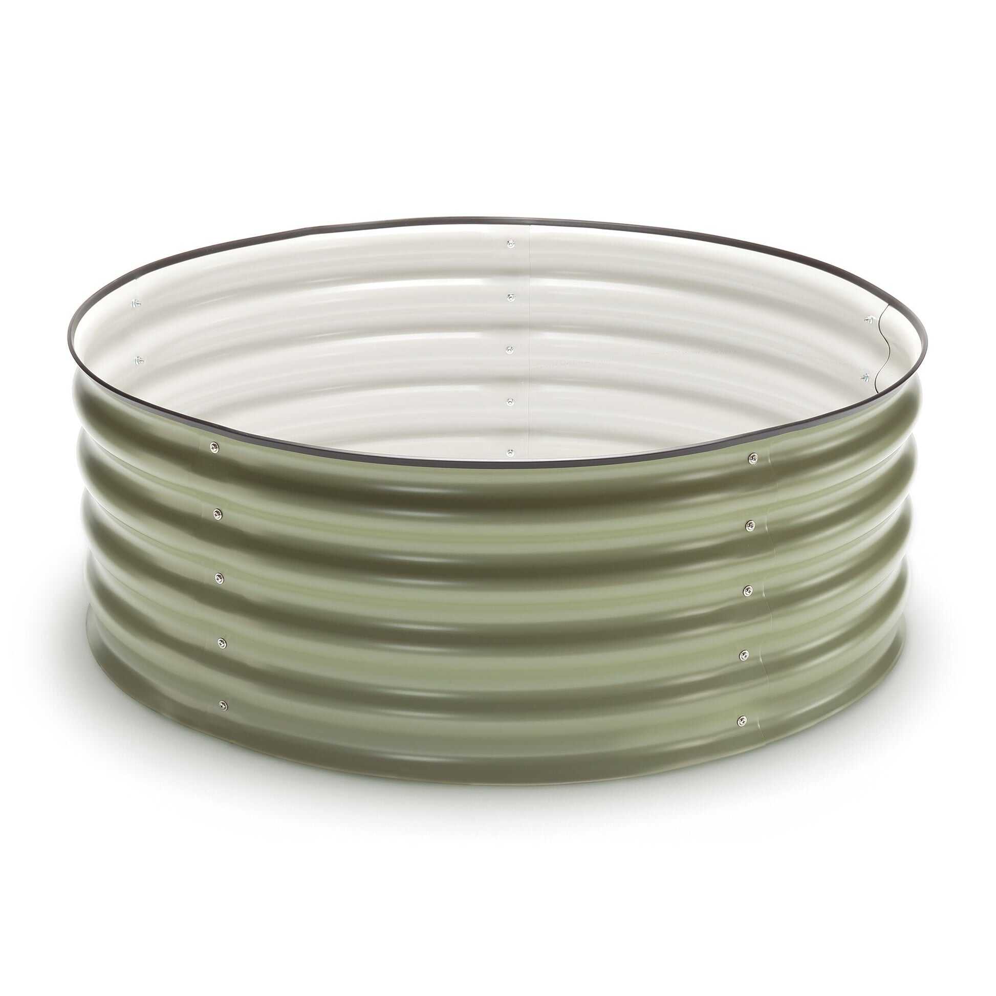 Greenhaus Gardening 15" Round Metal Grow Planter for Productive Garden Spaces