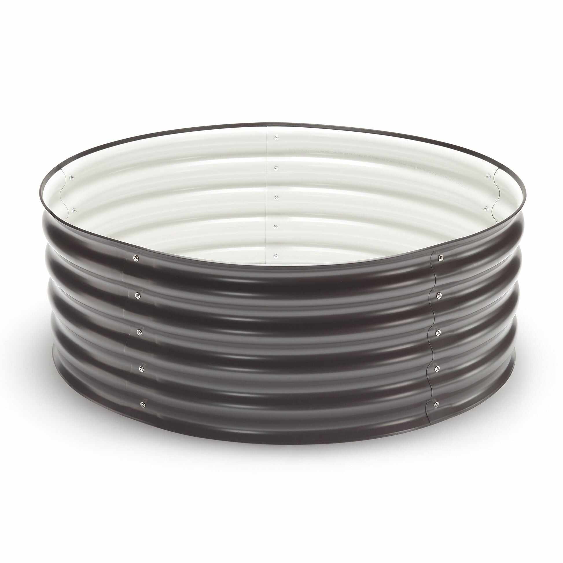 Greenhaus Gardening 15" Round Metal Grow Planter for Productive Garden Spaces