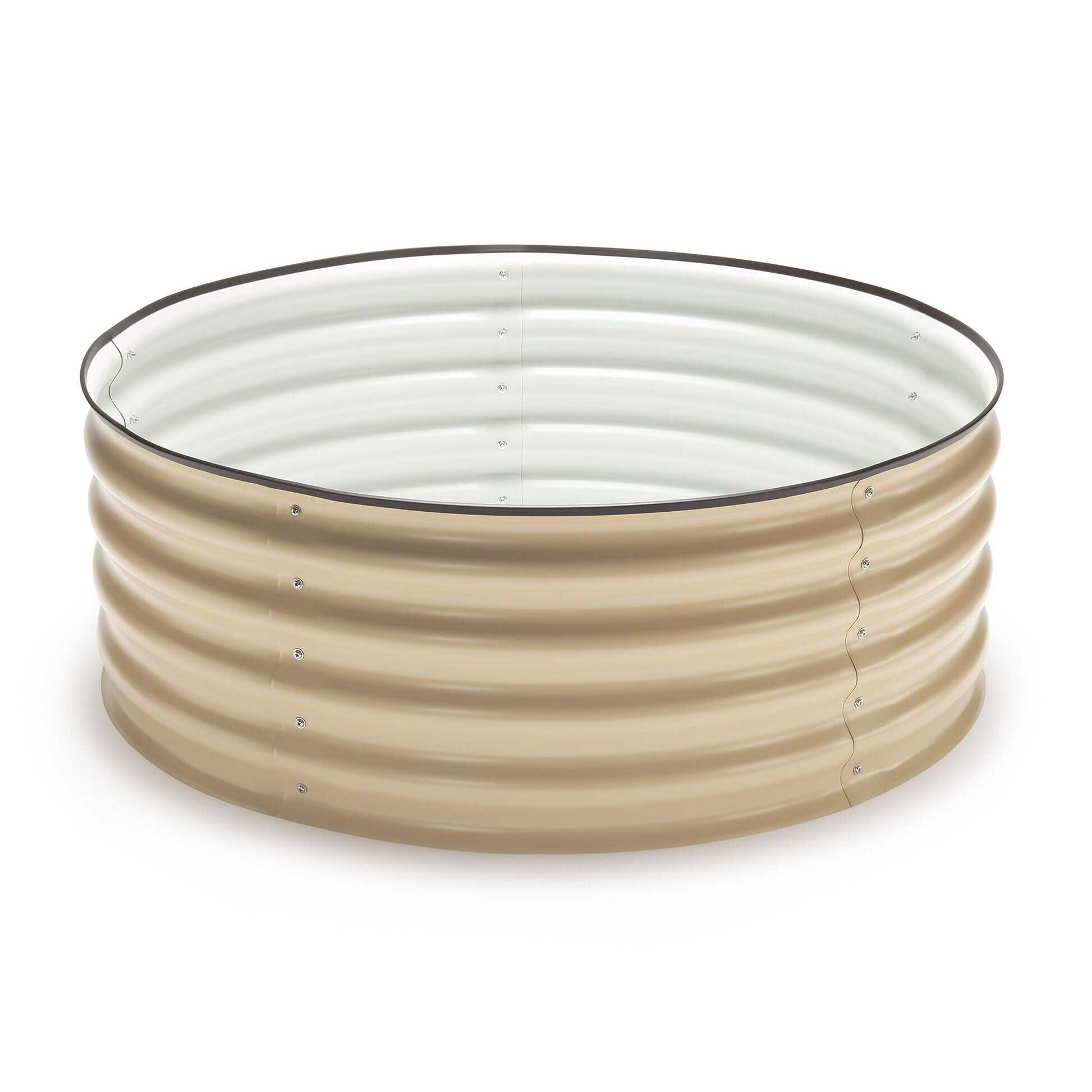 Greenhaus Gardening 15" Round Metal Grow Planter for Productive Garden Spaces