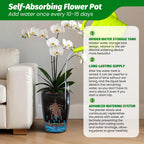 Greenhaus Gardening Tall Indoor Outdoor Self-Watering Planter Pots Set of 2