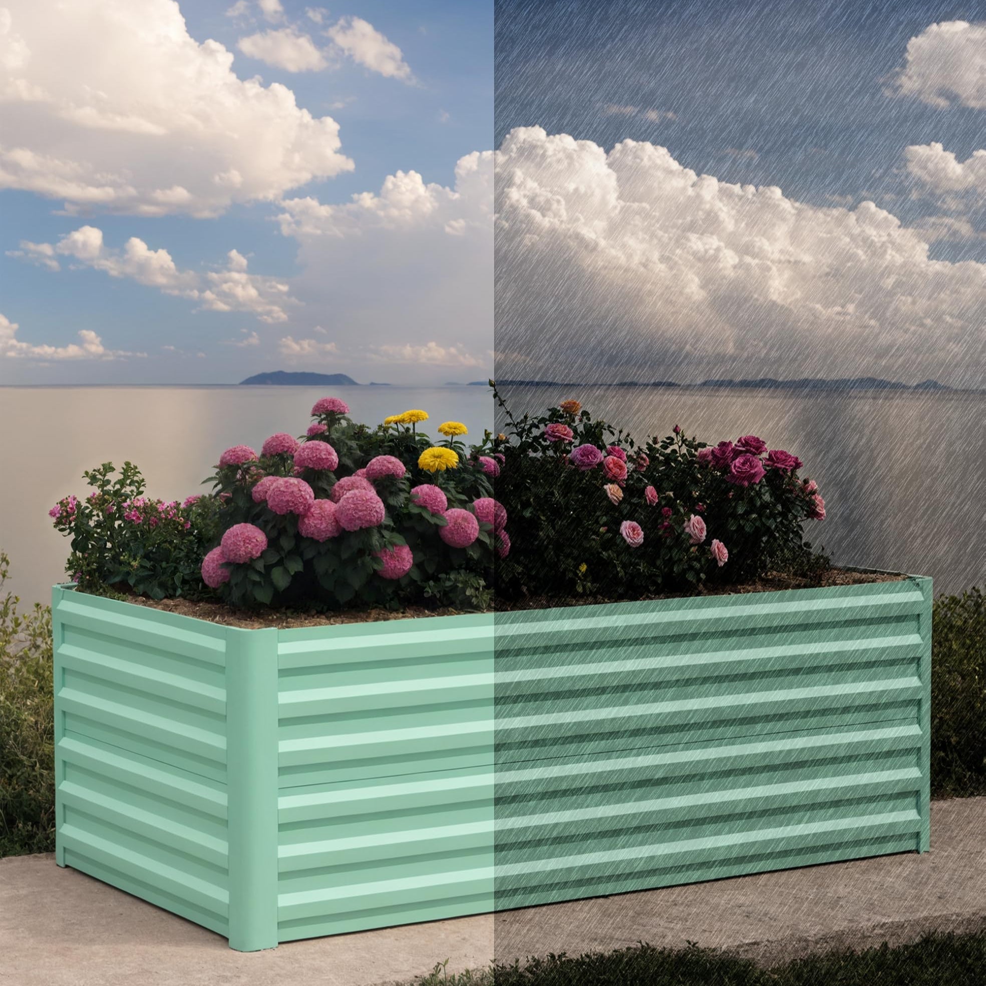 Greenhaus Gardening 6 x 3 x 2 FT Outdoor Steel Raised Garden Bed Set