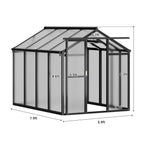 Greenhaus Gardening Polycarbonate Greenhouse with Aluminum Frame 6 x 8 FT