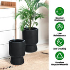 Greenhaus Gardening Modern 14-Inch Indoor Outdoor Self-Watering Plant Pot