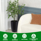 Greenhaus Gardening Tall Indoor Outdoor Self-Watering Planter Pots Set of 2