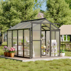 Greenhaus Gardening Polycarbonate Greenhouse with Aluminum Frame 6 x 8 FT