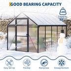 Greenhaus Gardening 6 × 10 ft Walk-In Polycarbonate Greenhouse