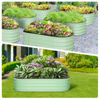Greenhaus Gardening 4.5 x 2 x 1.5 FT Oval Galvanized Raised Garden Bed