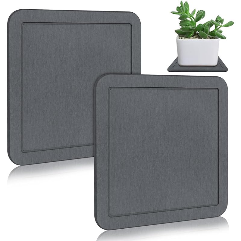 Greenhaus Gardening Diatomite Plant Saucer with Fast-Absorbing Drainage Surface