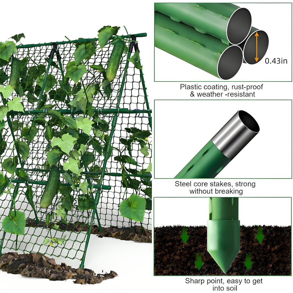 Greenhaus Gardening 47 × 47 in Cucumber Trellis with Net