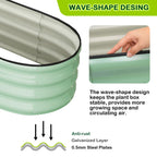 Greenhaus Gardening 4.5 x 2 x 1.5 FT Oval Galvanized Raised Garden Bed