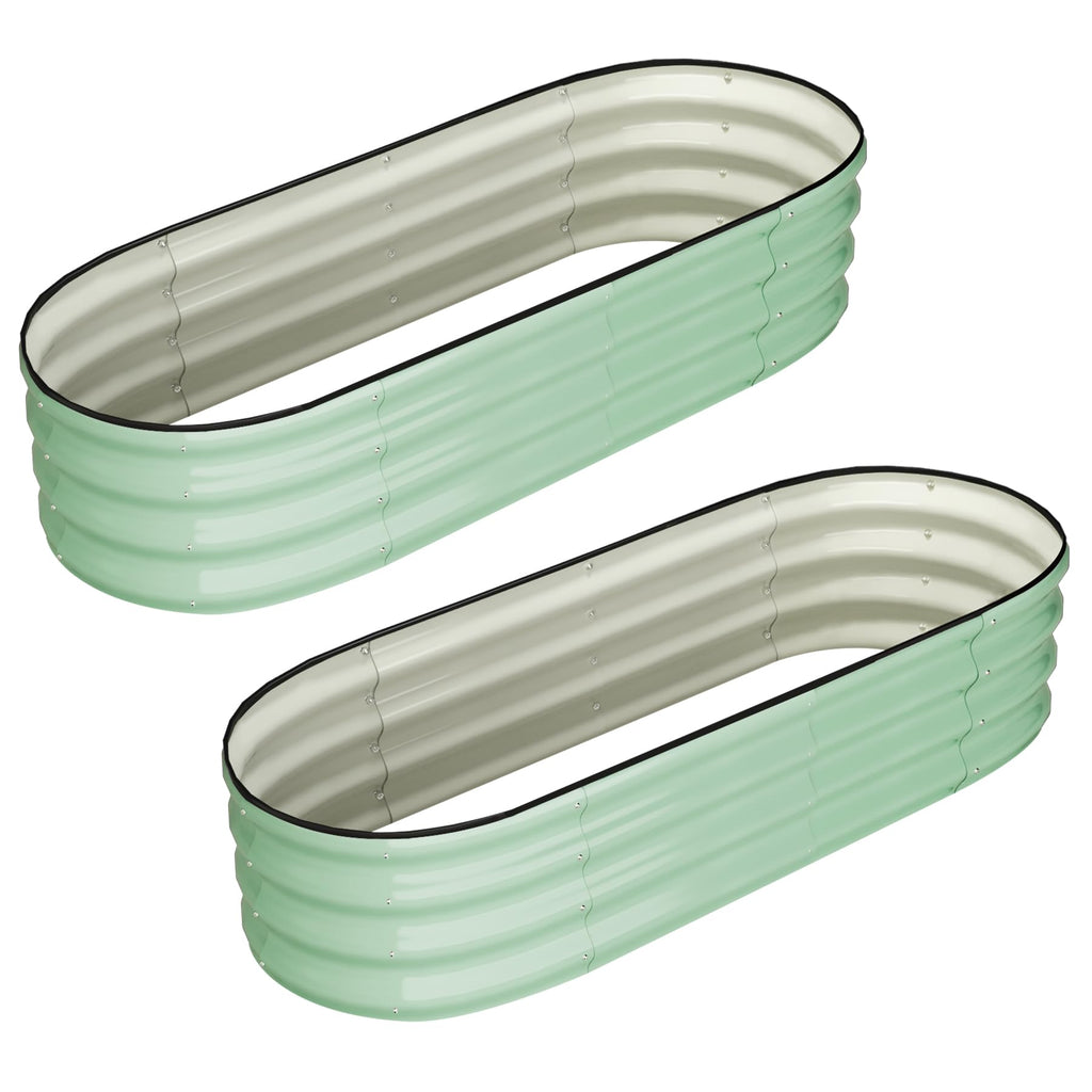 Greenhaus Gardening 4.5 x 2 x 1.5 FT Oval Galvanized Raised Garden Bed