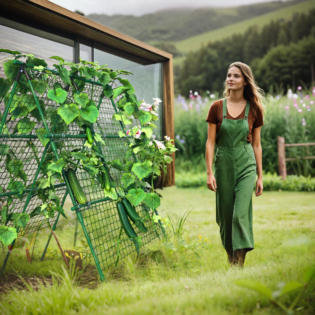 Greenhaus Gardening 47 × 47 in Cucumber Trellis with Net