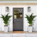 Greenhaus Gardening Tall White Rattan Self-Watering Planters Set of 4