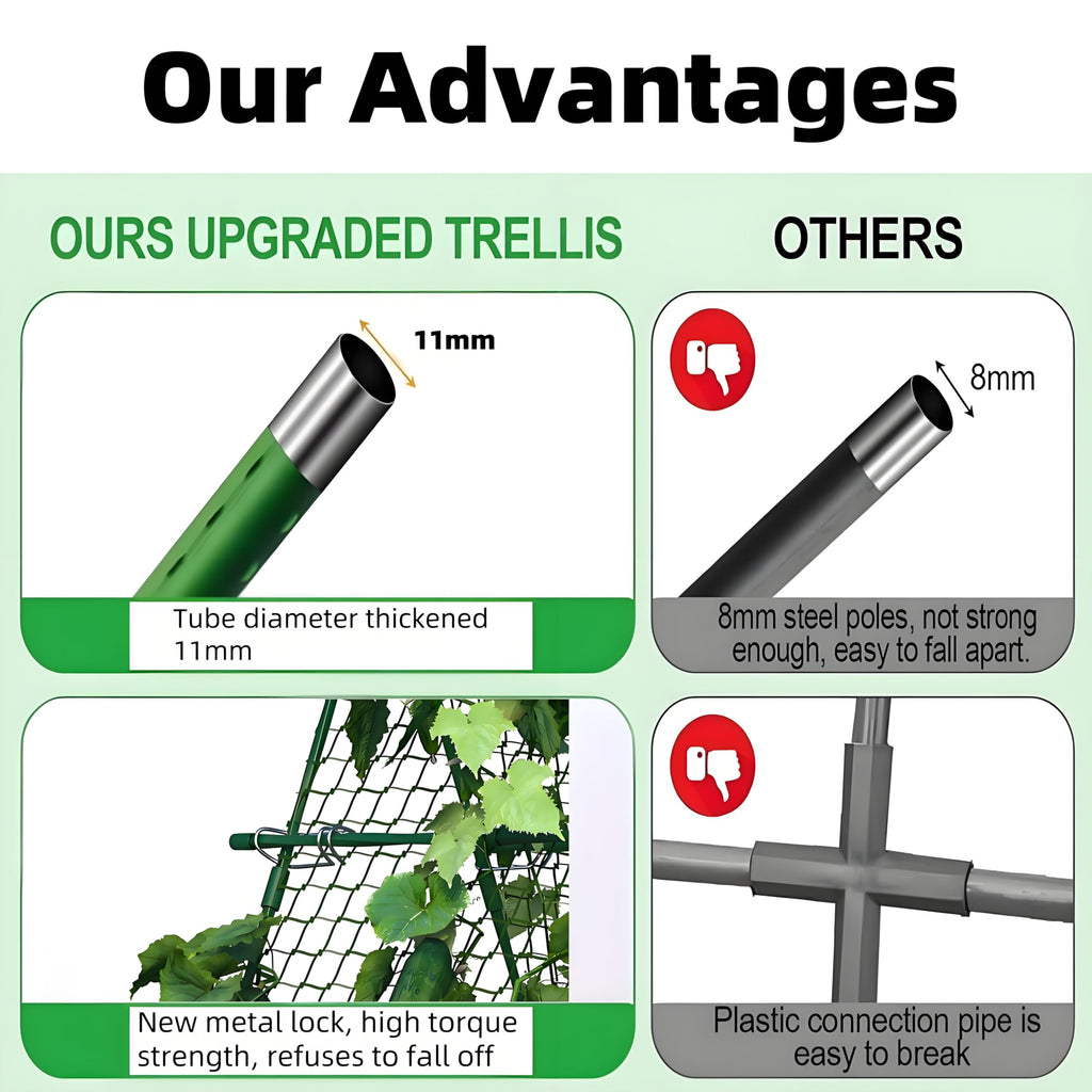 Greenhaus Gardening 47 × 47 in Cucumber Trellis with Net