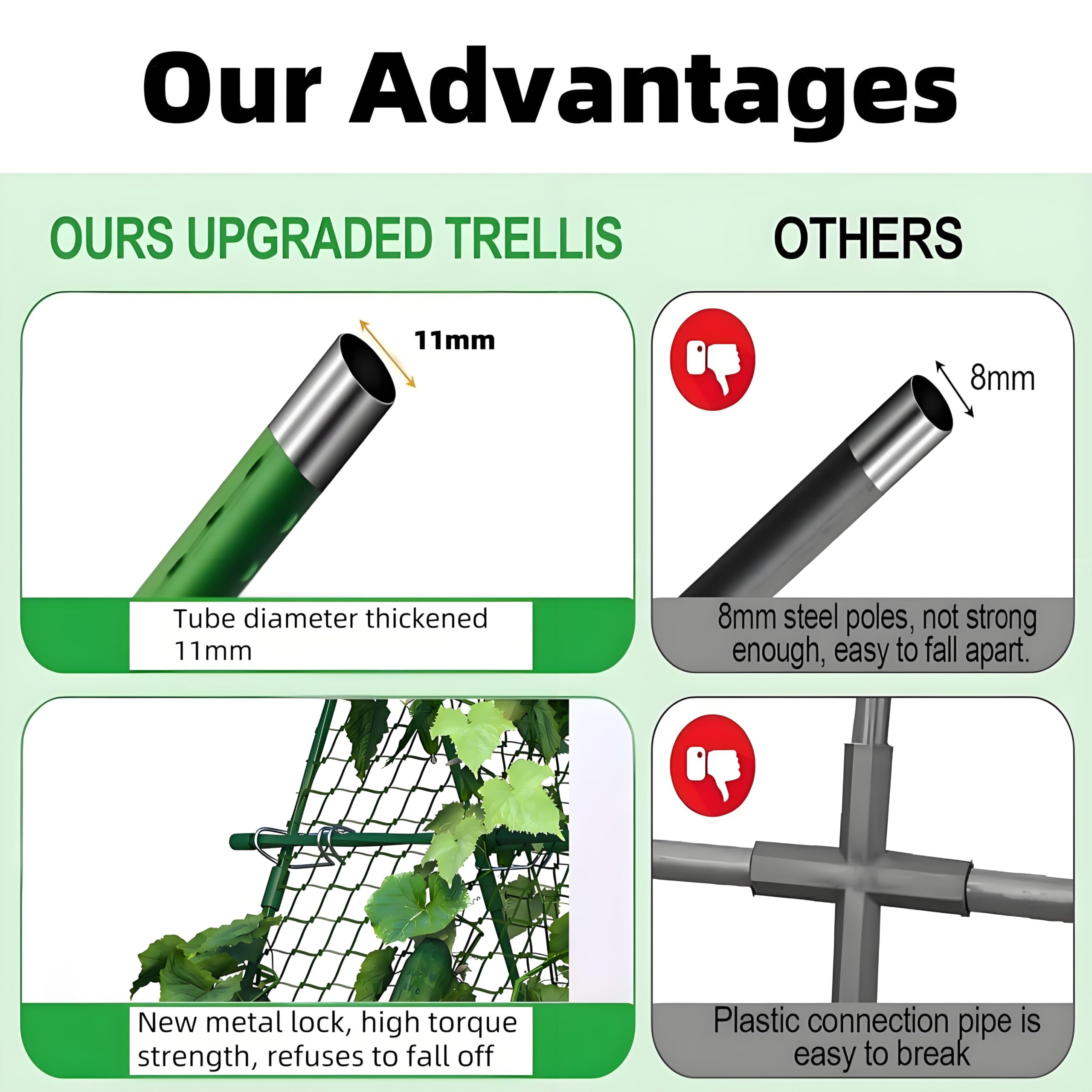 Greenhaus Gardening 47 × 47 in Cucumber Trellis with Net