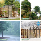 Greenhaus Gardening Polycarbonate Greenhouse with Aluminum Frame 6 x 8 FT