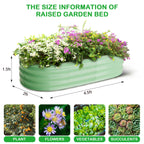 Greenhaus Gardening 4.5 x 2 x 1.5 FT Oval Galvanized Raised Garden Bed