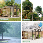 Greenhaus Gardening 6 × 10 ft Polycarbonate Walk-In Greenhouse