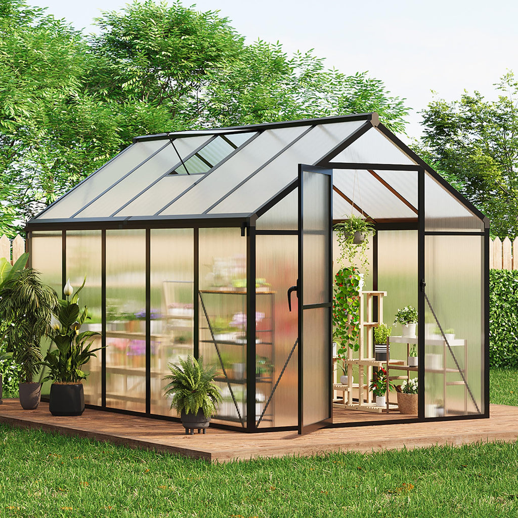 Greenhaus Gardening 6 × 10 ft Walk-In Polycarbonate Greenhouse