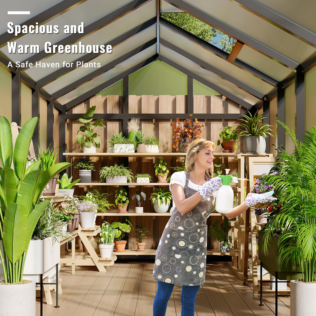 Greenhaus Gardening 6 × 10 ft Polycarbonate Walk-In Greenhouse