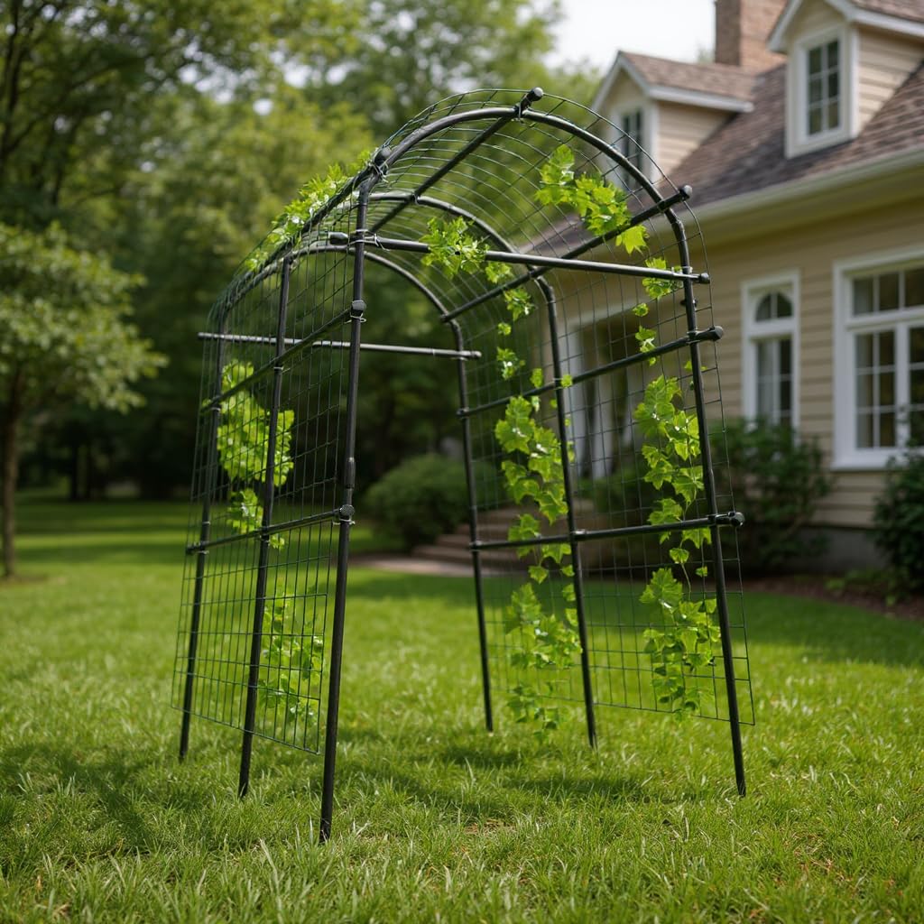 Greenhaus Gardening 7.5 FT Plant Support Arch for Raised Beds