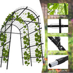 Greenhaus Gardening 7.5 FT Plant Climbing Arch Trellis with Ground Clips