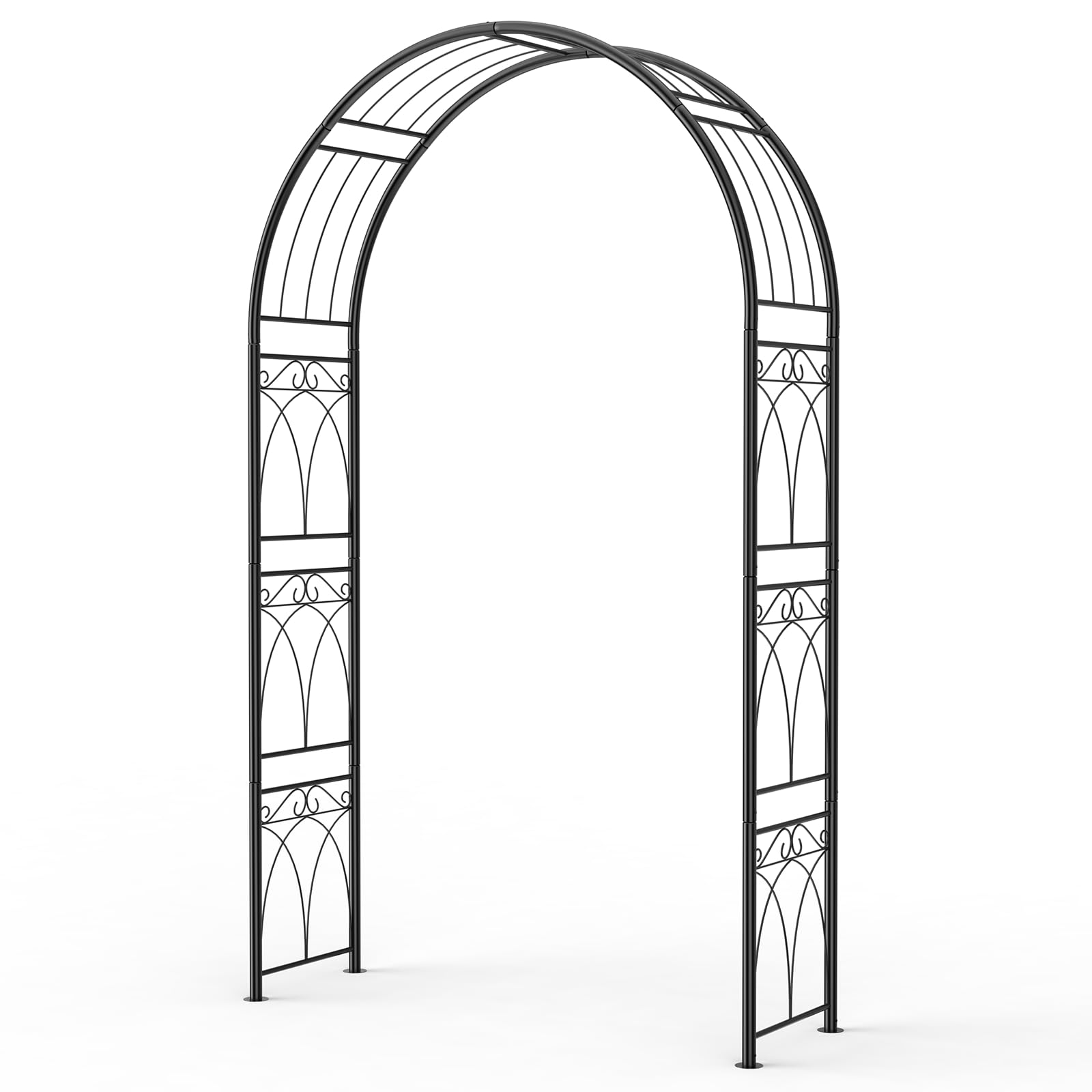 Greenhaus Gardening Metal Garden Arch Trellis for Patios and Lawns
