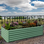 Greenhaus Gardening 8 × 4 × 2 ft Galvanized Raised Garden Bed with Open Bottom