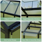 Greenhaus Gardening 6 × 10 ft Polycarbonate Walk-In Greenhouse