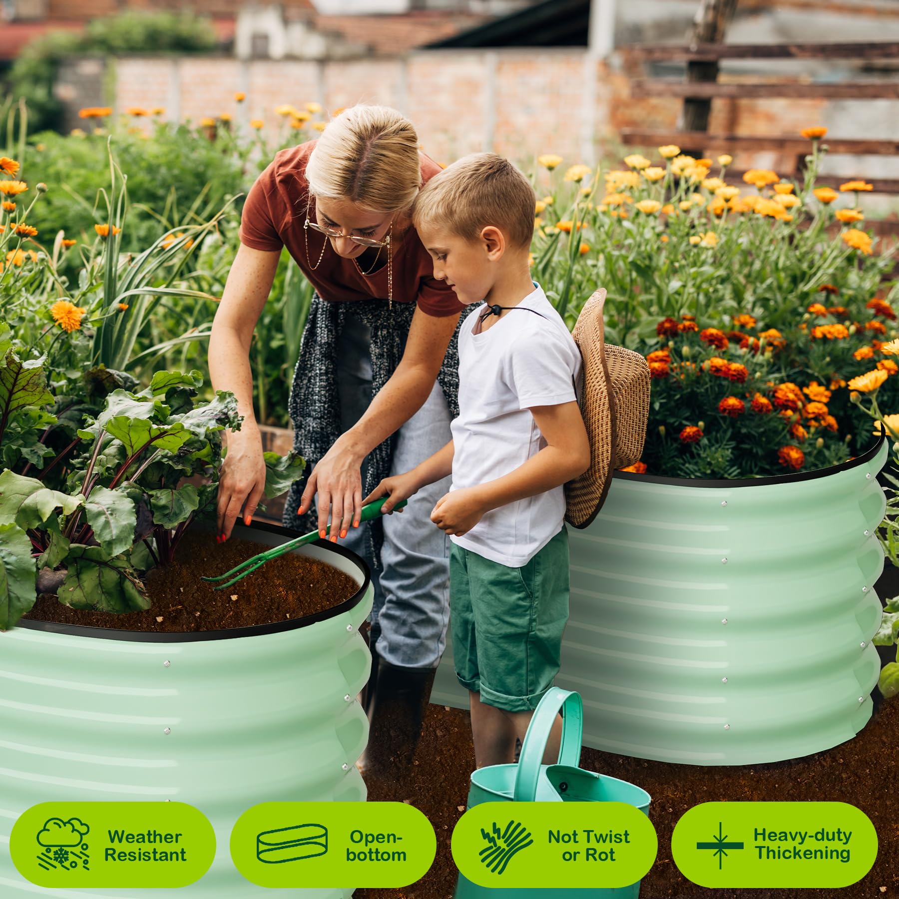 Greenhaus Gardening 4.5 x 2 x 1.5 FT Oval Galvanized Raised Garden Bed