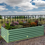 Greenhaus Gardening 8 × 4 × 2 ft Galvanized Raised Garden Bed with Open Bottom