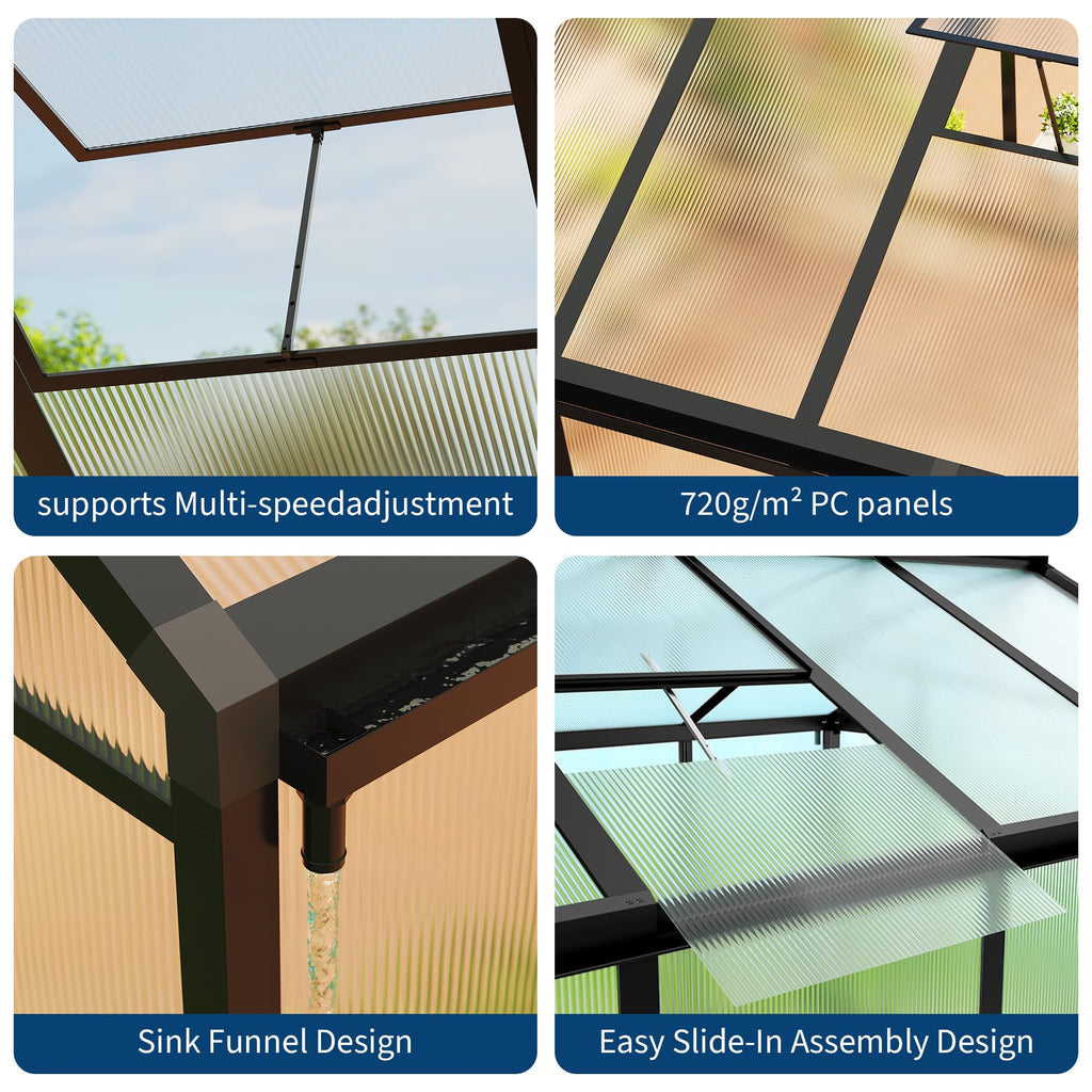 Greenhaus Gardening 6 × 10 ft Walk-In Polycarbonate Greenhouse
