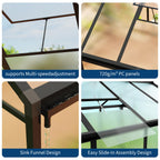 Greenhaus Gardening 6 × 10 ft Walk-In Polycarbonate Greenhouse