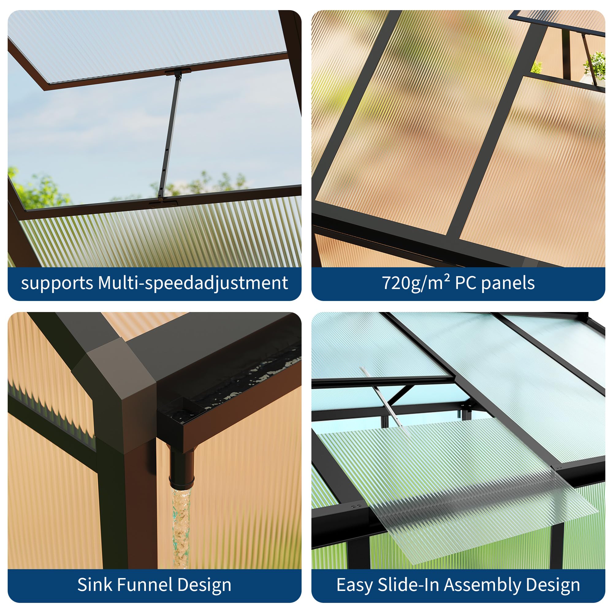 Greenhaus Gardening 6 × 10 ft Walk-In Polycarbonate Greenhouse