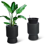 Greenhaus Gardening Modern 14-Inch Indoor Outdoor Self-Watering Plant Pot