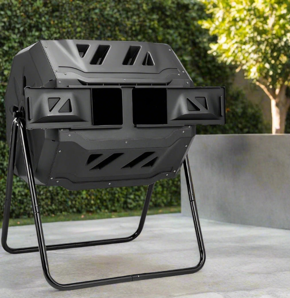 GreenHaus Gardening Outdoor Composting Bin with Easy Turn Aeration Design