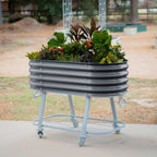 Greenhaus Gardening Self-Watering Elevated Garden Bed with Wheels & Storage Shelf Planter