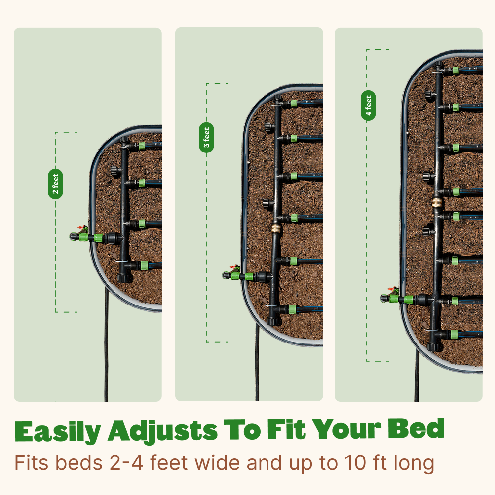 GreenHaus Gardening Expandable Raised Bed Drip Irrigation Kit