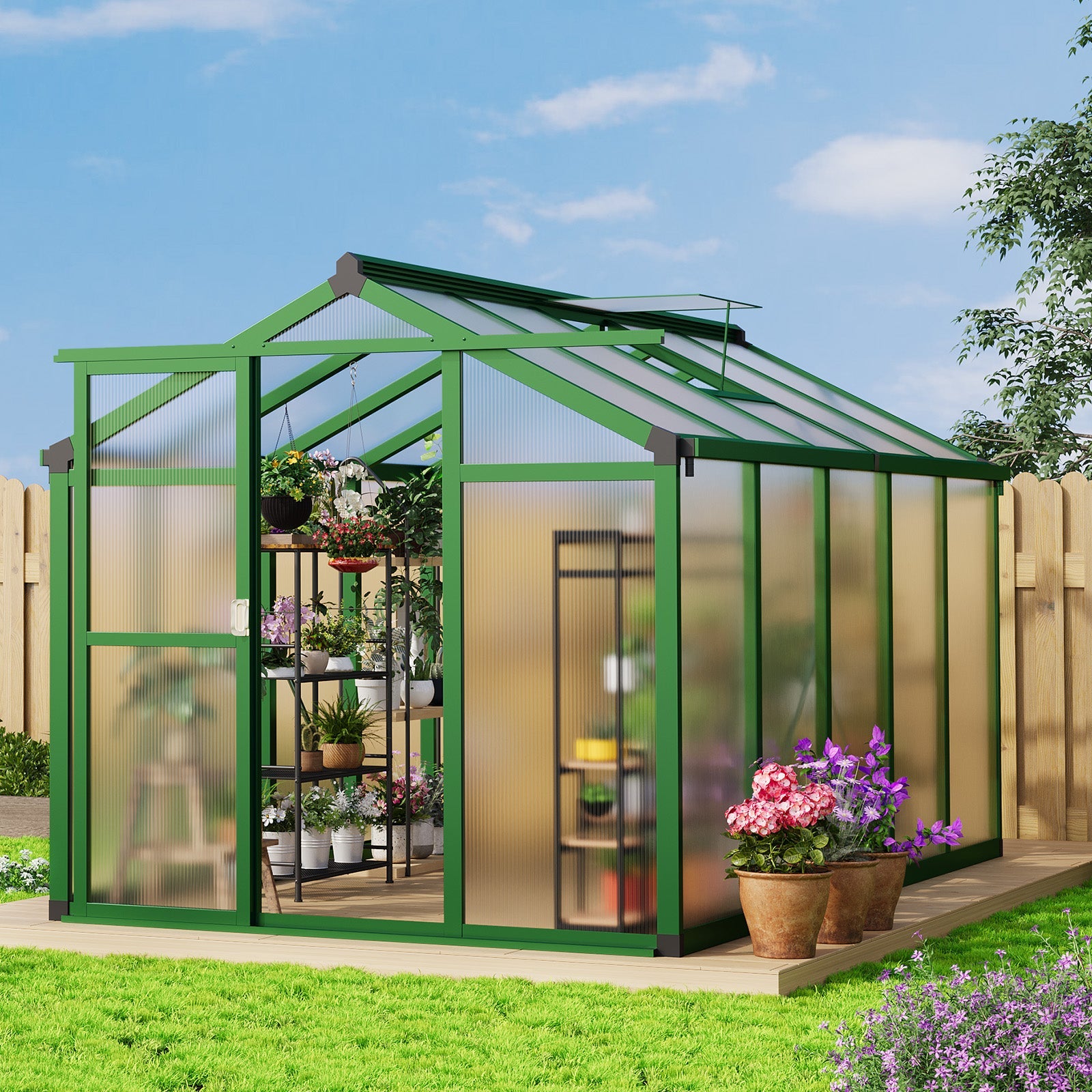 Greenhaus Gardening 6' × 10' Walk-In Greenhouse with Roof Vent
