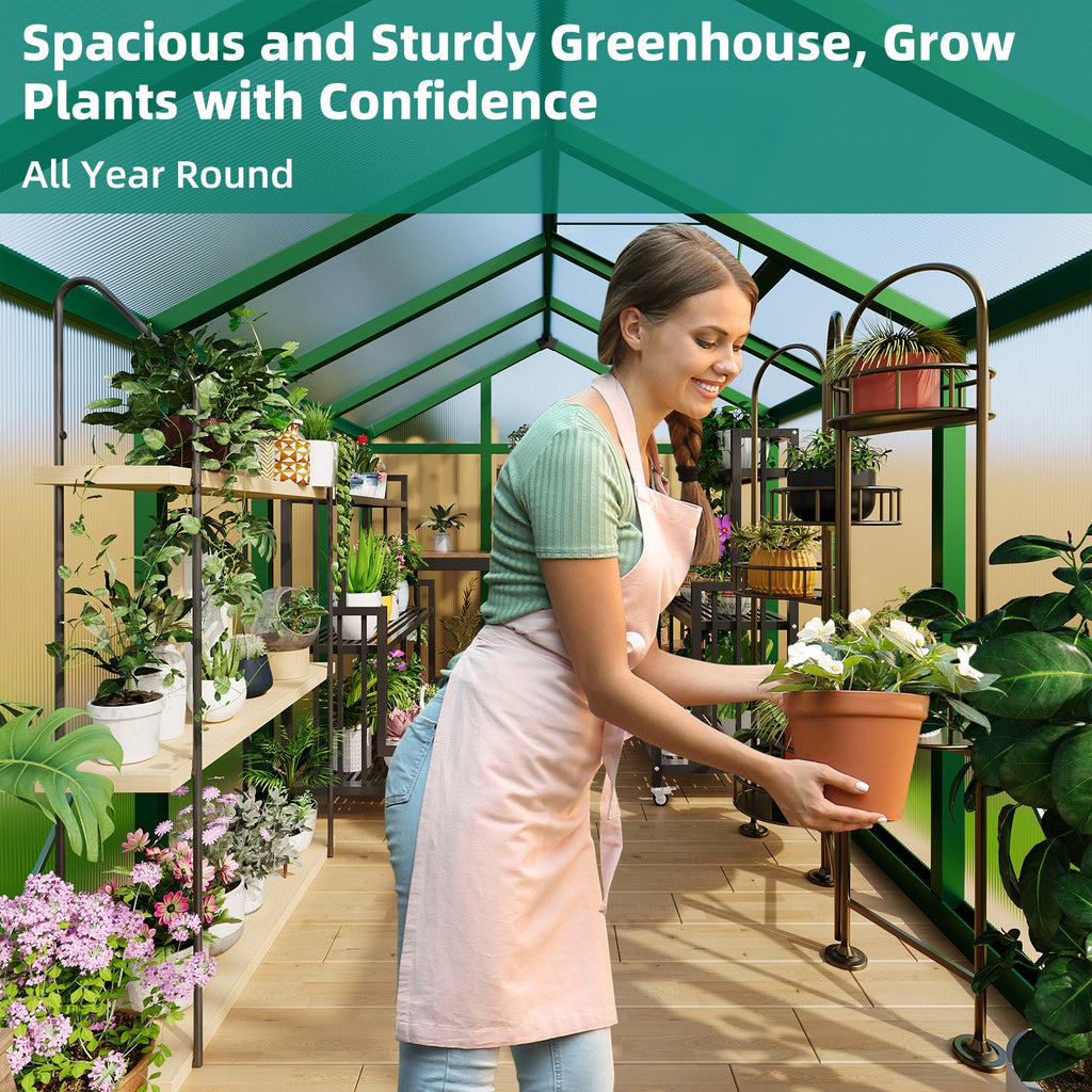 Greenhaus Gardening 6' × 10' Walk-In Greenhouse with Roof Vent