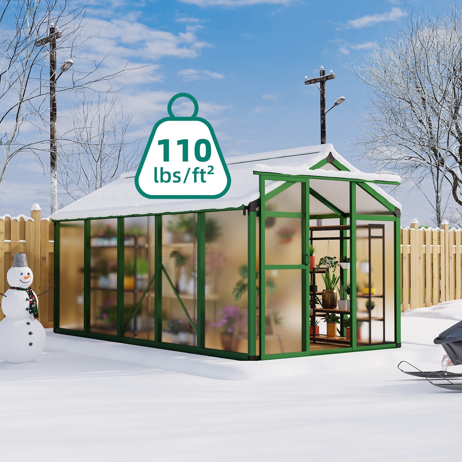 Greenhaus Gardening 6' × 10' Walk-In Greenhouse with Roof Vent