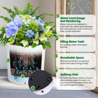 Greenhaus Gardening 20-Inch White Self-Watering Round Planters Set of 2