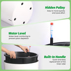 Greenhaus Gardening 20-Inch White Self-Watering Round Planters Set of 2