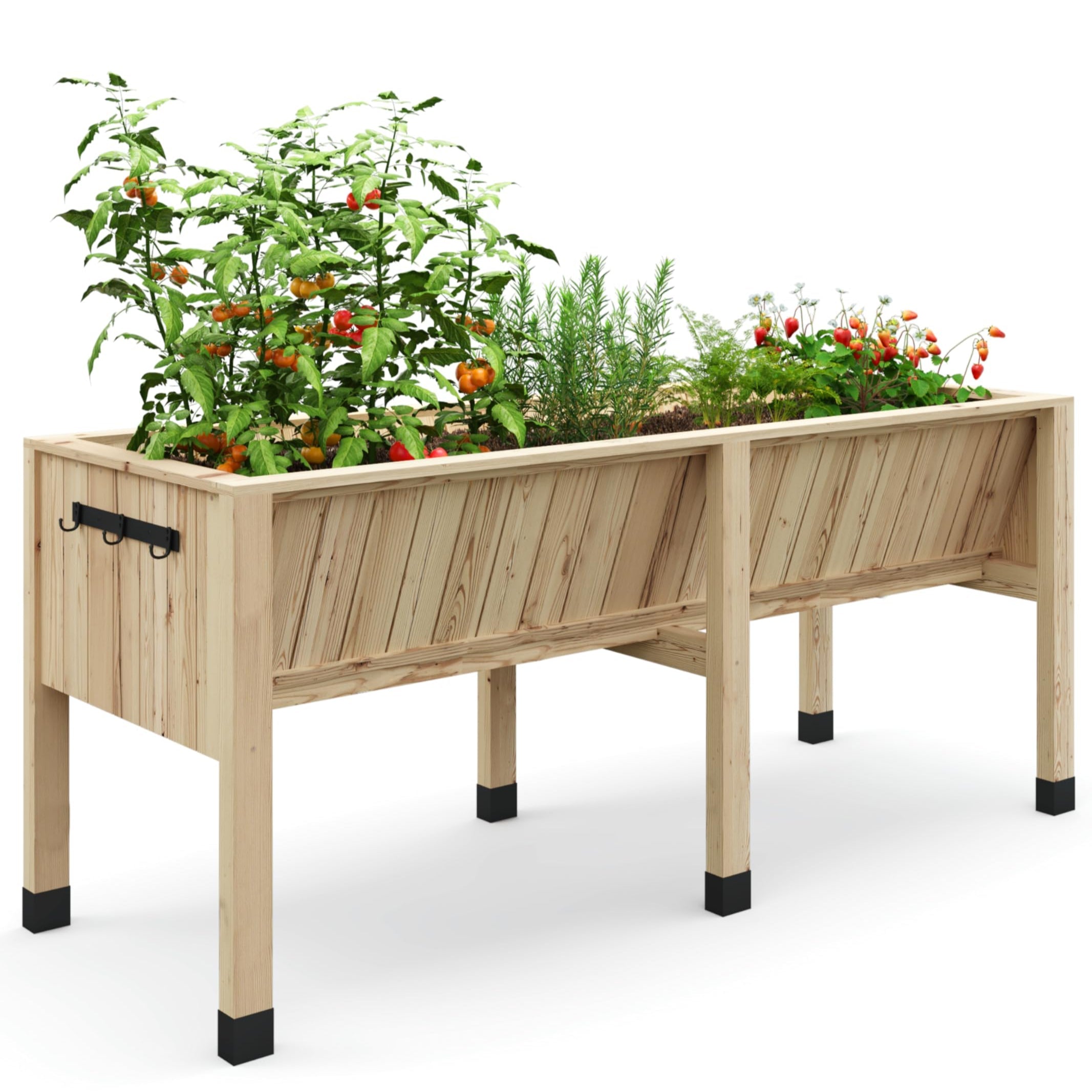 Greenhaus Gardening 72 × 26 × 31 in Wooden Raised Garden Bed