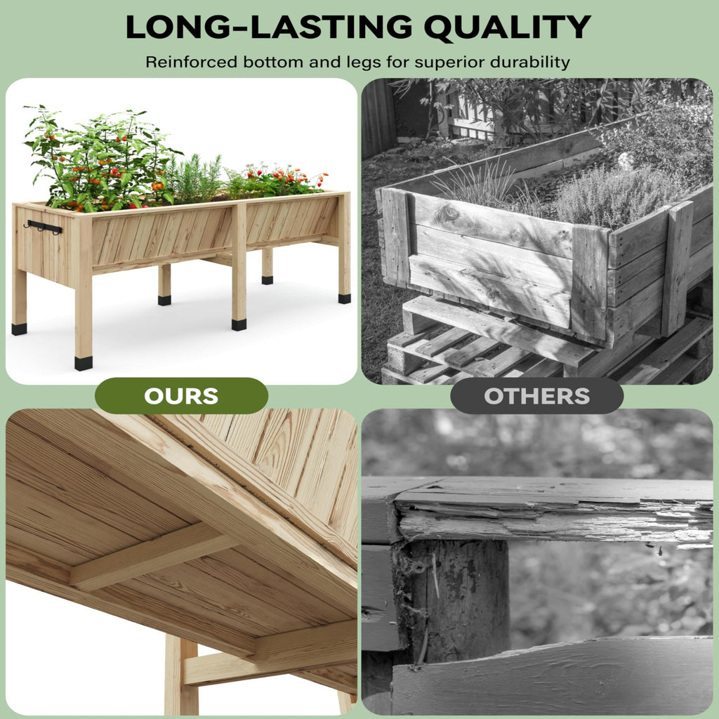 Greenhaus Gardening 72 × 26 × 31 in Wooden Raised Garden Bed
