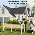 Greenhaus Gardening 72 × 26 × 31 in Wooden Raised Garden Bed