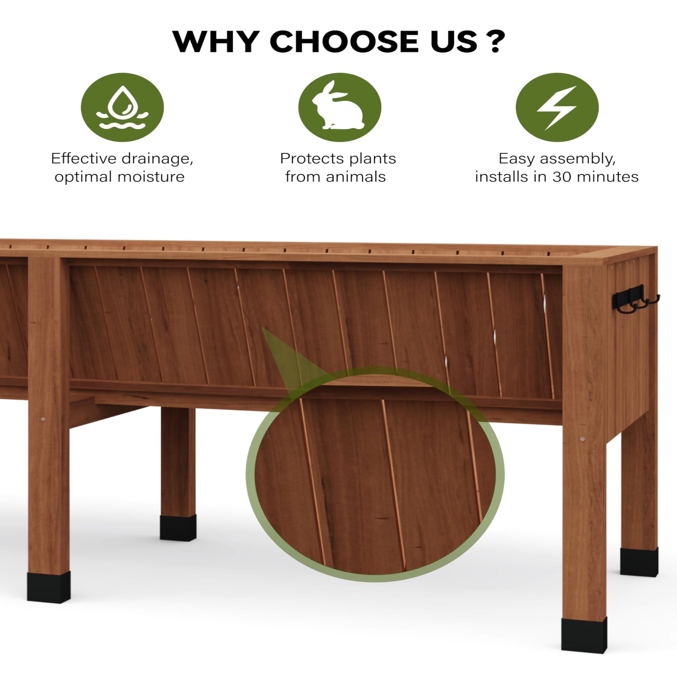 Greenhaus Gardening 72" Cedar Elevated Raised Garden Bed with Legs