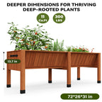 Greenhaus Gardening 72" Cedar Elevated Raised Garden Bed with Legs