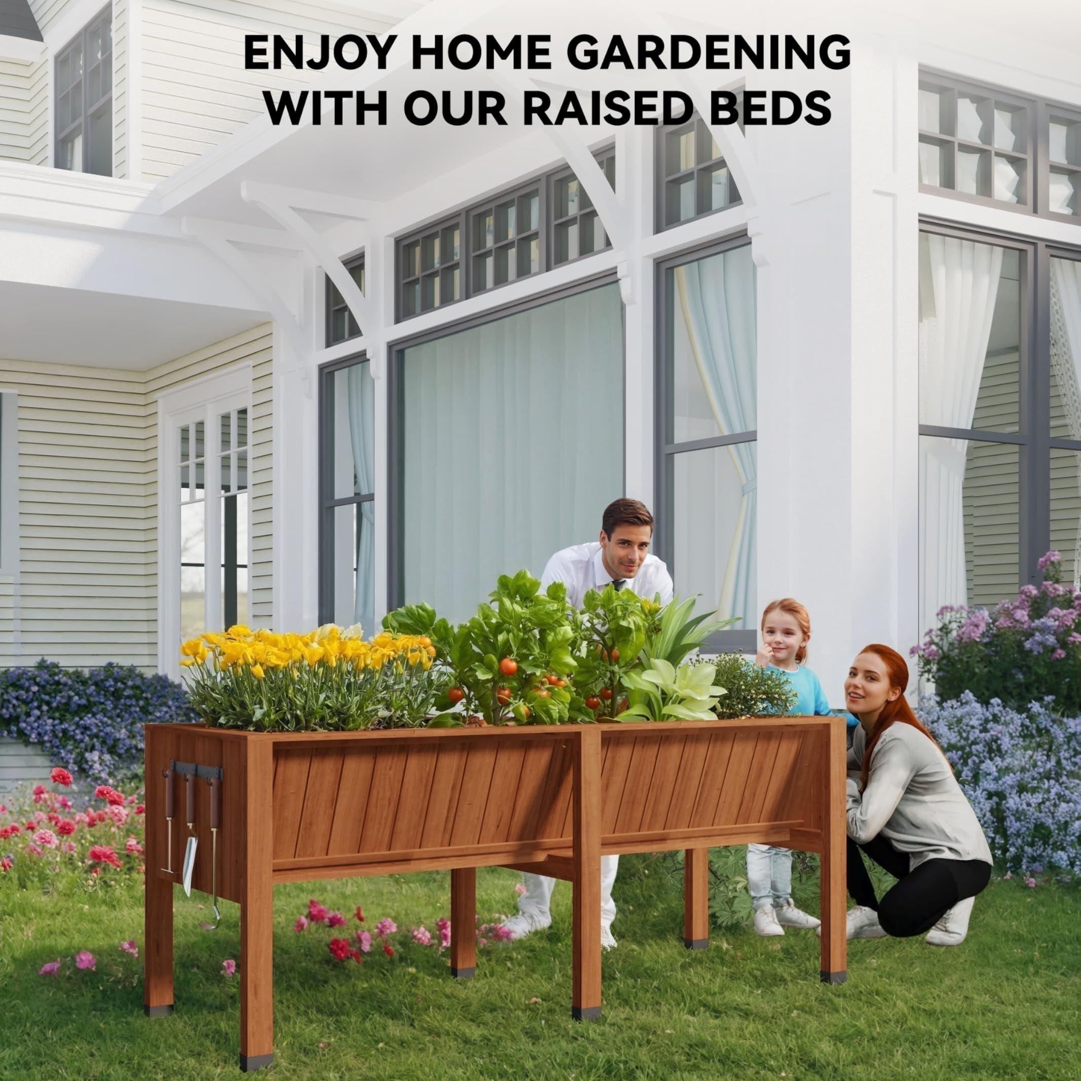 Greenhaus Gardening 72" Cedar Elevated Raised Garden Bed with Legs