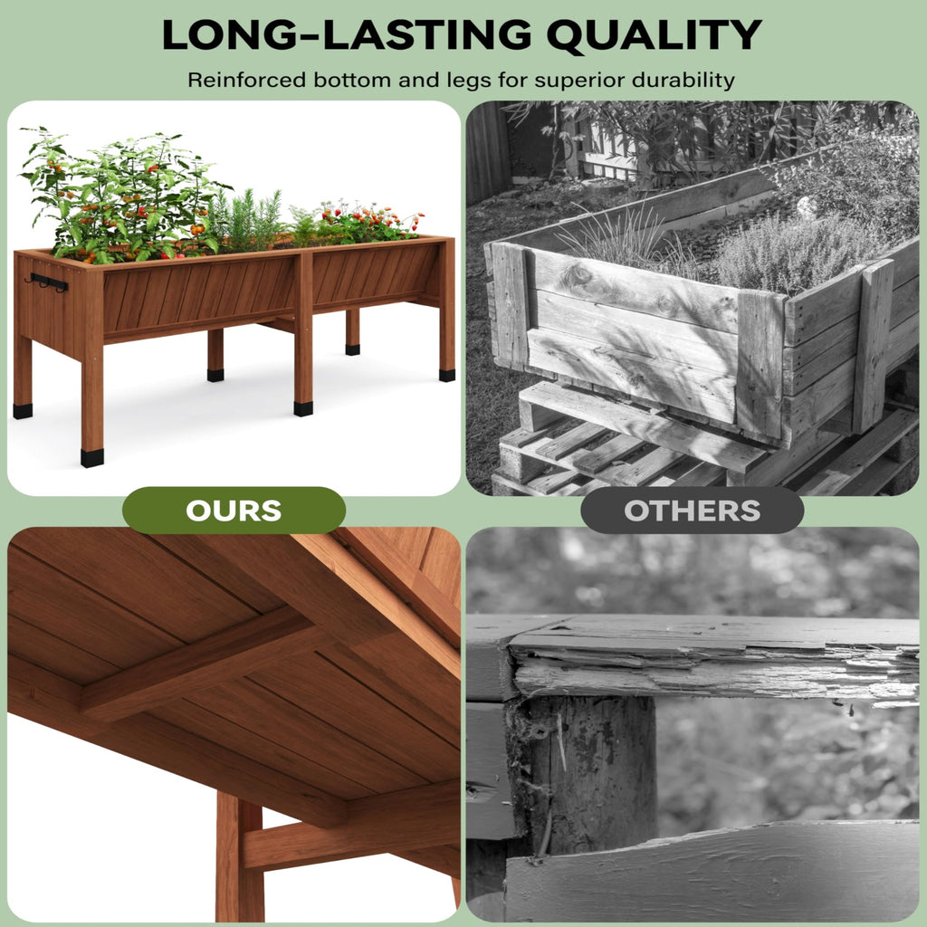 Greenhaus Gardening 72" Cedar Elevated Raised Garden Bed with Legs